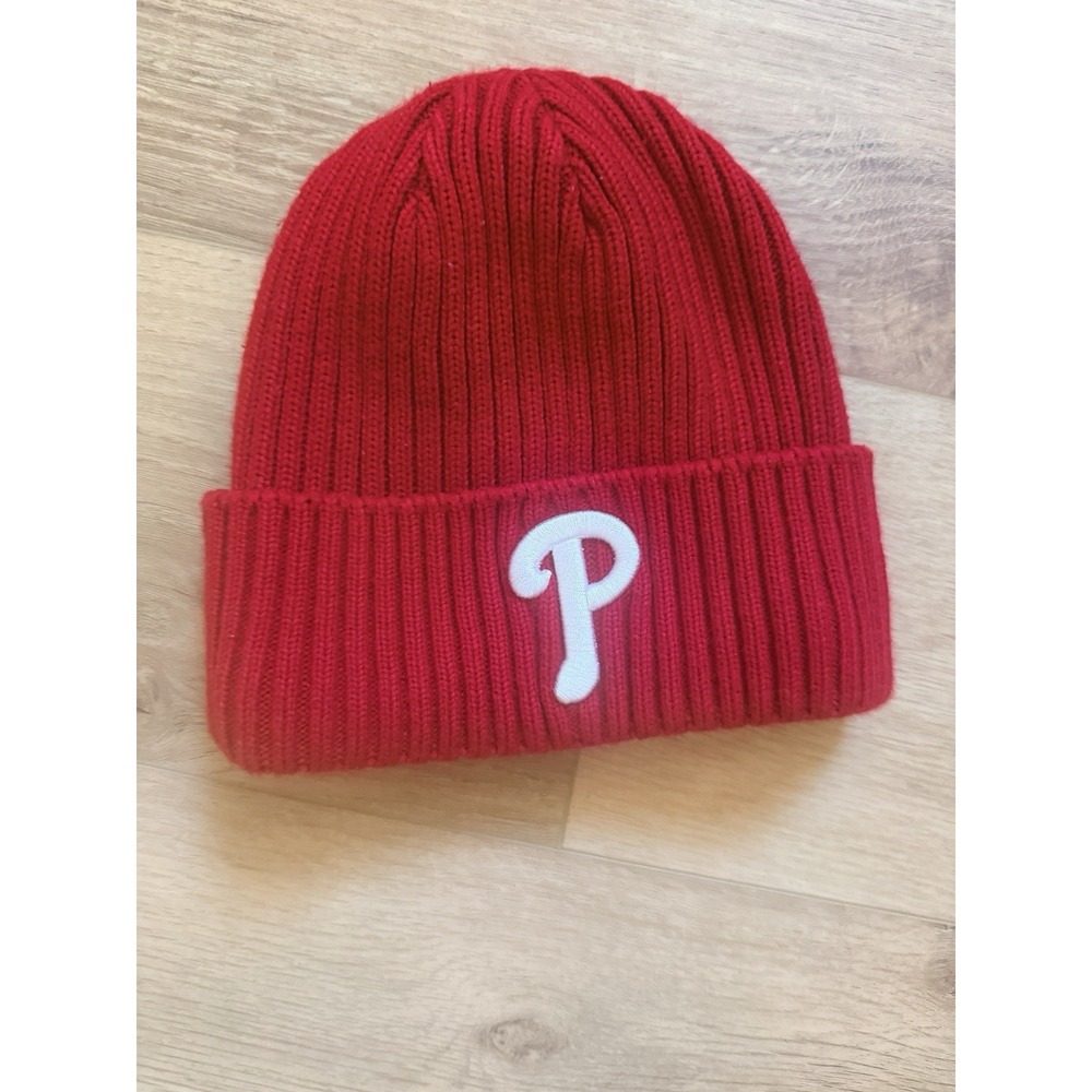 Philadelphia Phillies Beanie Hat Adult Red Winter Knit Cap